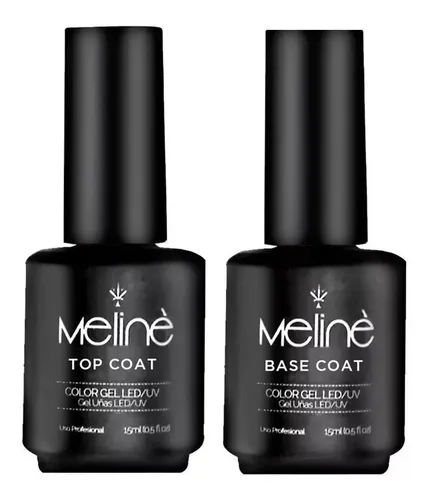 Meliné Base + Top Coat Esmalte Semipermanente Gel On Off 6c Color 1 Base Y 1 Top