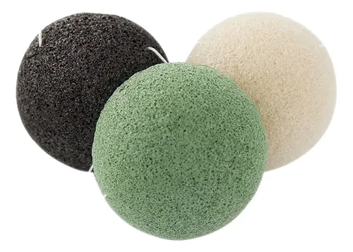 Set De 3 Esponjas Redondas Para Lavar Rostro, Naturales
