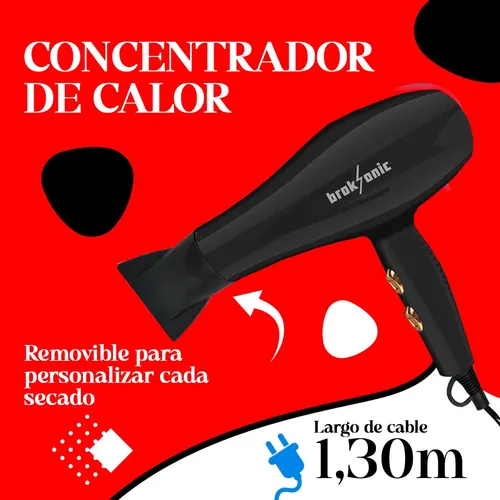 Secador De Pelo Profesional Frio Calor Secado Rápi Broksonic
