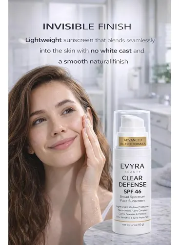 Protector Solar Evyra Clear Defense Spf 46 Para Rostro