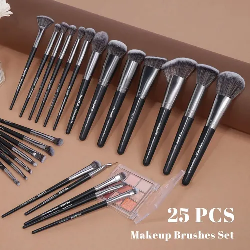 Set De Brochas De Maquillaje Premium De 25 Piezas Con Caja D
