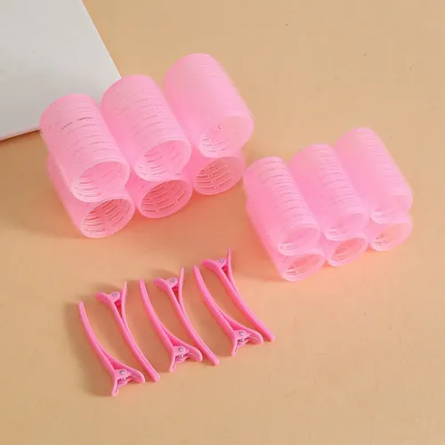 Rulos Para Cabello Con Clips 3cm Y 4cm 12 Piezas Negro