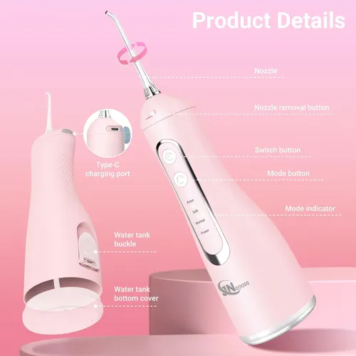 Hilo Dental Inalámbrico Jngoods, Para Dientes, Color Rosa Rosa