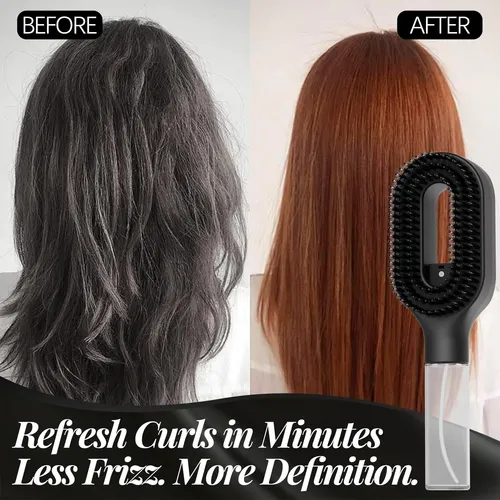 Cepillo Para Cabello Hnmtwq Con Nebulizador Refrescante Negr