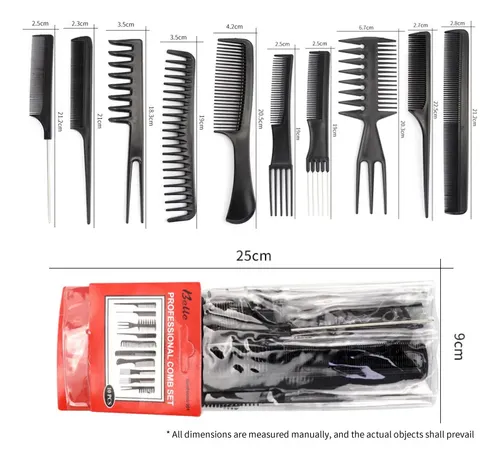 Set 10 Peines Profesionales For Peluquería Y Estilismo