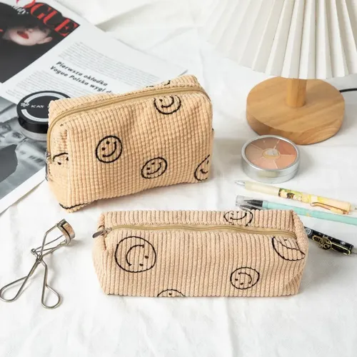 Bolso De Maquillaje De Pana Con Forma De Mini Sonrisa, 1