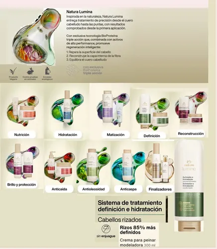 Crema Para Peinar Cabello Rizado Y Rulos Lumina Natura