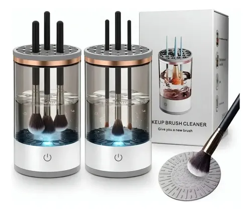 Limpiador Brochas X2 Electrico Recipiente Maquillaje Usb Veoquiero