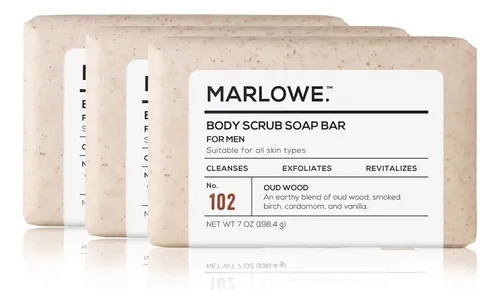 No. 102 Men’s Body Scrub Soap 7oz (3 Bars) Earthy Oud Woo…
