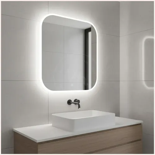 Espejo Rectangular Smart Led Touch Luz Fria Colgar Baño