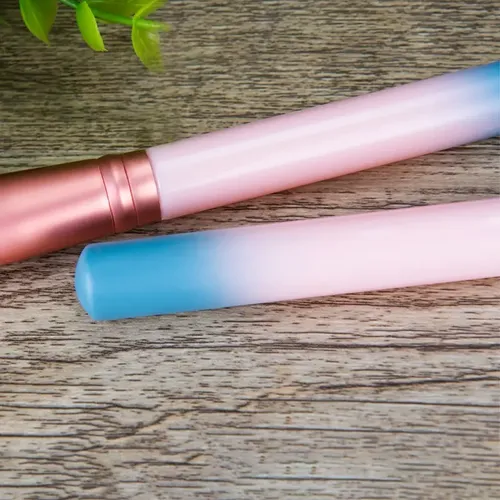 12 Brochas De Maquillaje + Cubo Plástico Portátil Gradient