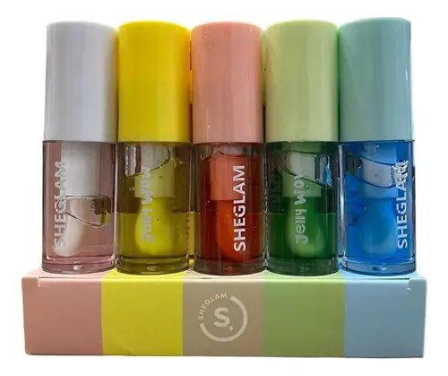 Set 5 Brillos Labiales Gloss Pincel Fat Jelly Wow By Sheglam