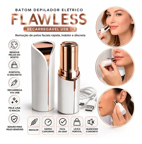 Recortador Facial Usb Blanco Depilador Cejas Y Vello Negro