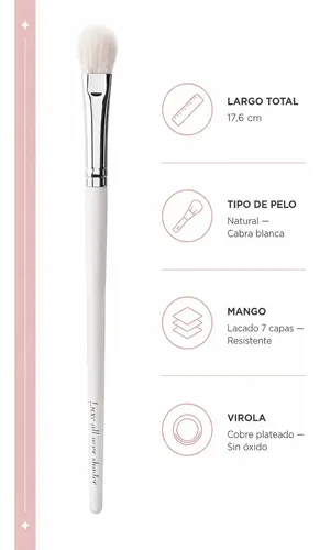 Pincel Maquilllaje Ojos Chato Sombras Aplicación Precisa Blanco