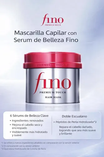 Mascarilla Capilar Fina Premium Touch 230 G: Hidratante Y Re