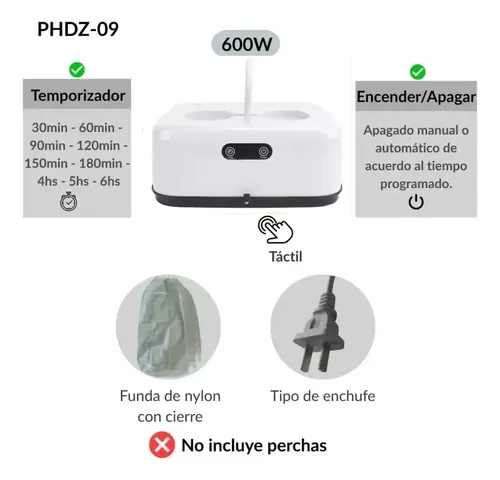 Secador De Ropa Portátil Eléctrico Plegable Secado Rápido Blanco
