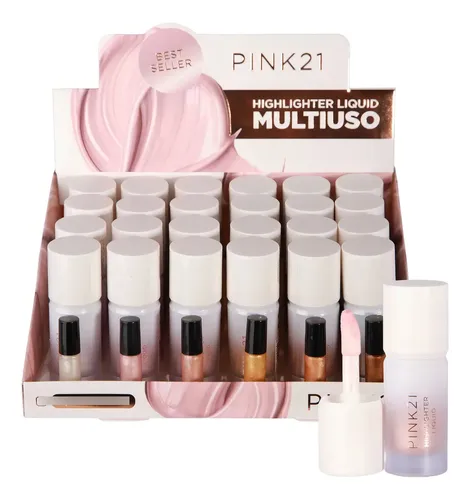 Iluminador Pink 21 MAQUILLAJE Liquid Highlighter líquido tono 1