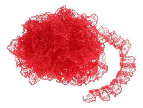 1 Cinta De Encaje Creativa Tela Para Fabricación Rojo