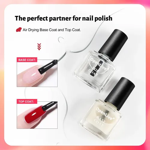 Set De Esmaltes Openlive 12 Piezas Rosa 5 Ml Base Y Top Coat