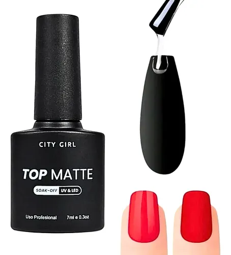Top Coat Matte City Girl 7ml Uv/led Efecto Mate Profesional