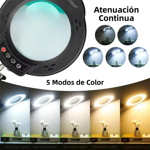 Lámpara Led De Lupa, 5 Colores, Alimentada Por Usb, Brazo Aj