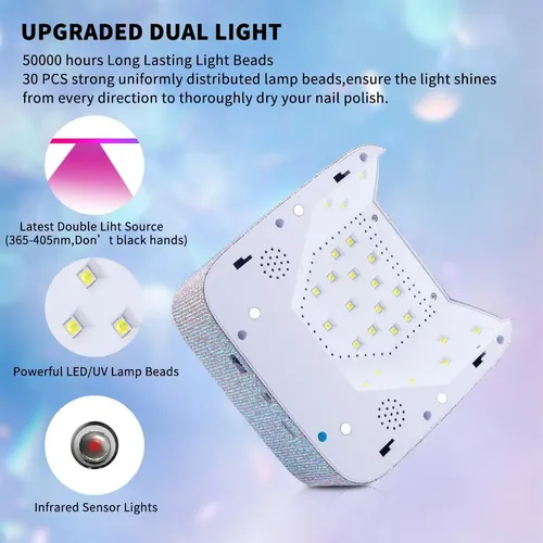 Lámpara De Uñas Uv Led Inalámbrica 72w Justin Club