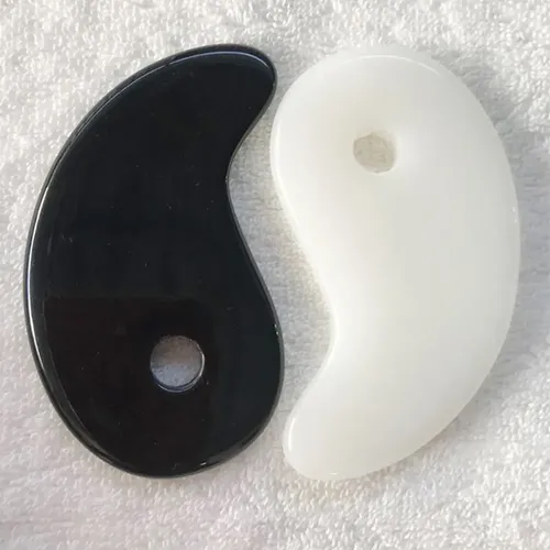 Tabla Masaje Gua Sha Con Piedra Jade Natural Y Cera  P