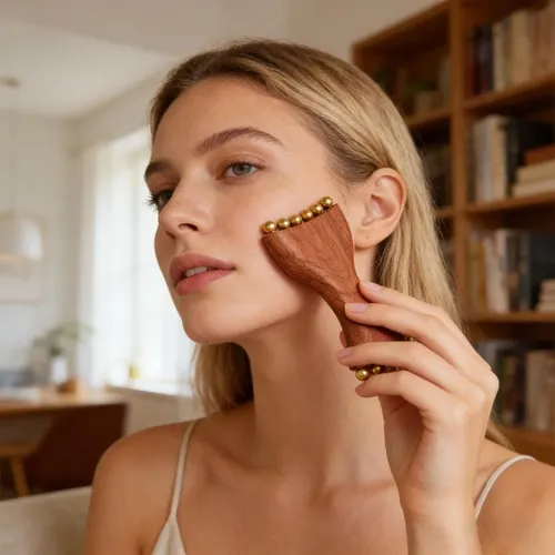 Gua Sha De Madera Para Terapia Facial Y Relajación ~~~