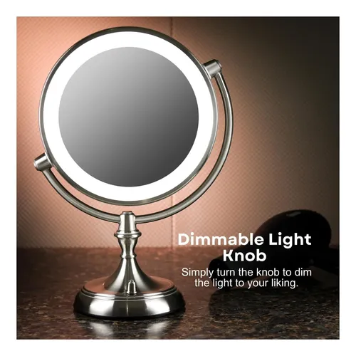 Espejo De Maquillaje De Mesa Iluminado Con Aumento
