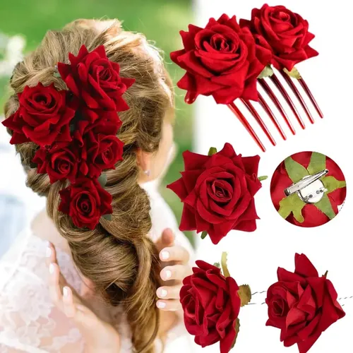 Zg 4 Pinzas De Pelo Con Forma De Flor