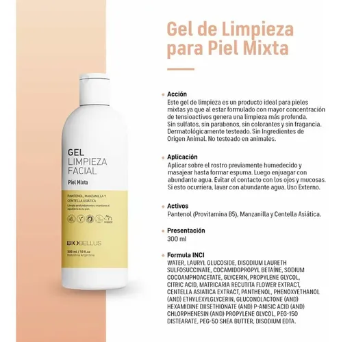 Skincare Gel +tonico Exfoliante +skincer+protector Biobellus