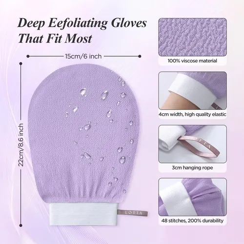 Guantes Exfoliantes De 150d Para Ducha 2 Unidades