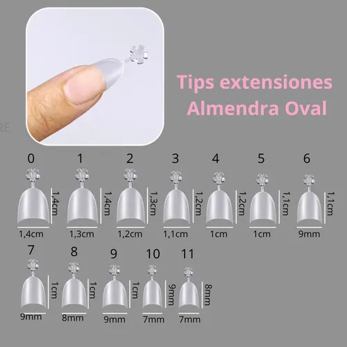 Tips Almendra Punta Extensiones De Uñas Gel X300 Mely