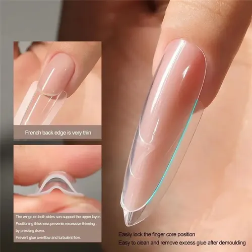 Molde Doble Cara Para Uñas,extensión Sin Papel,abs Flexible
