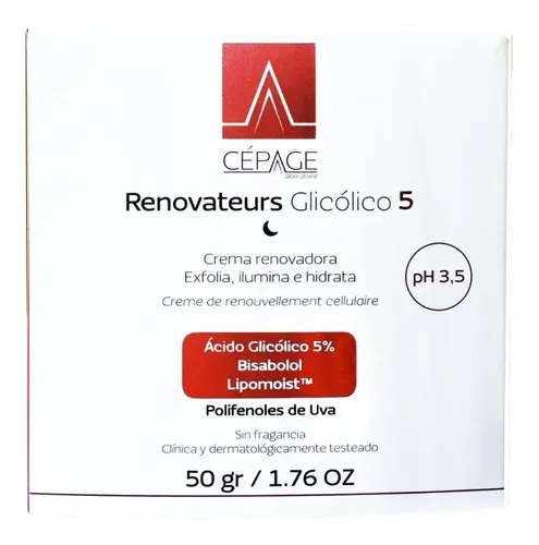 Cepage Renovateurs Ácido Glicólico 5 Crema Facial 50ml.
