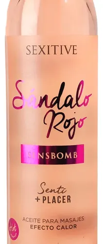 Aceite Corporal Masajes Efecto Calor Sandalo Rojo Placer