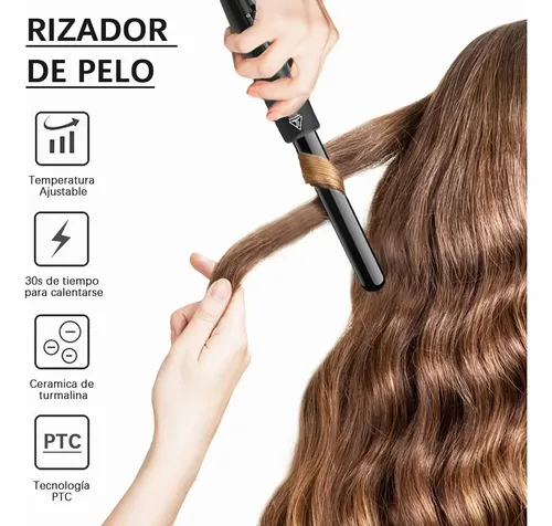 Rizador De Pelo Ferro Changable 6 En 1, Cerámica, Color Negr