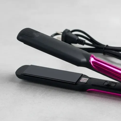 Plancha Para Pelo Profesional Placas Turmalina Color Rosa Veoquiero
