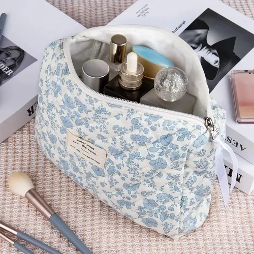 Bolsa De Maquillaje Floral, Bolsa Grande For Cosméticos For