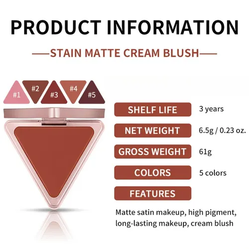 Blush Crema Rosa Terroso Para Uso Diario Y Oficina