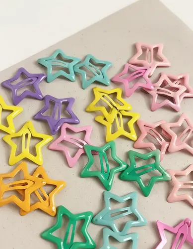 We 50 Horquillas Estrella Cabello Forma Multicolor Zx
