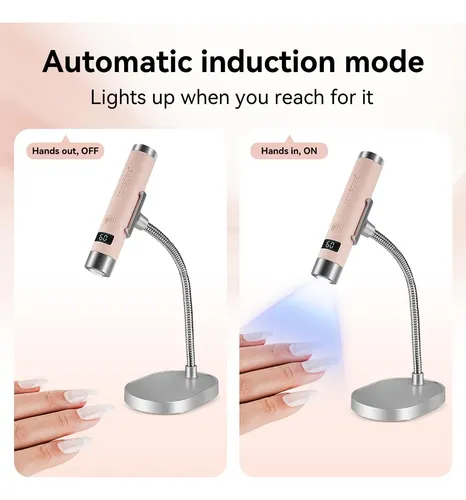Lámpara Uv Led Para Uñas Recargable Con Sensor Y Pantalla