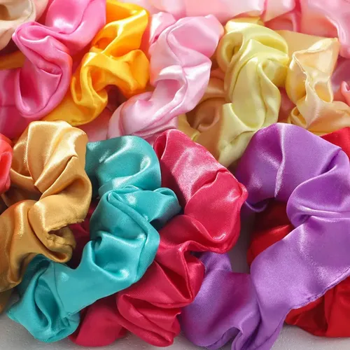 Kit 50 Donas Scrunchies Ligas Cabello Satinada 9cm &lp044 Z