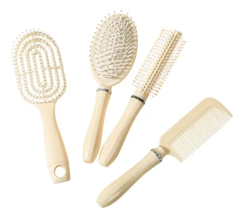 4 Peines De Masaje Para Cabello Beige Suave