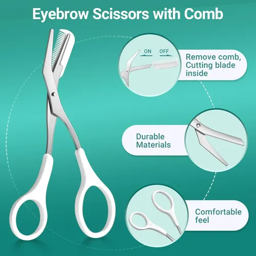 Set Profesional 8 En 1 Pinzas Y Tijeras Para Cejas