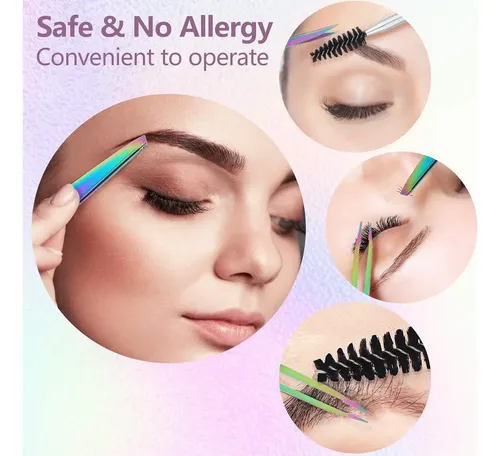 Conjunto De 6 Piezas De Pinzas Para Cejas Honoson Arcoíris