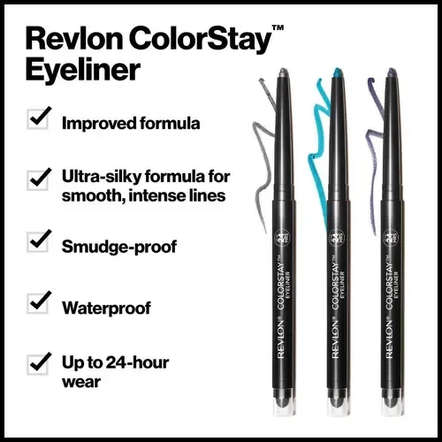 Delineador de Ojos en Lápiz Revlon ColorStay Negro, Pack con 2 Unidades