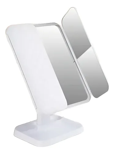 Espejo Led 3 Maquillaje Aumento Luz Usb Blanco Recargable