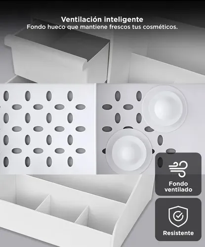 Organizador De Maquillaje Gadnic 7 Compartimentos 2 Cajones PP Ventilacion