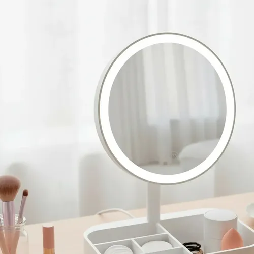 Espejo Maquillaje Luz Led Touch Usb- C Regulable Aro